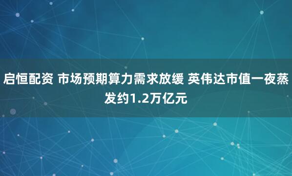 启恒配资 市场预期算力需求放缓 英伟达市值一夜蒸发约1.2万亿元