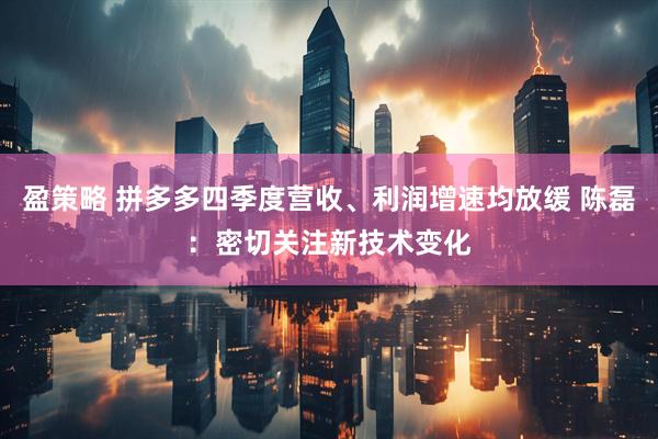 盈策略 拼多多四季度营收、利润增速均放缓 陈磊：密切关注新技术变化